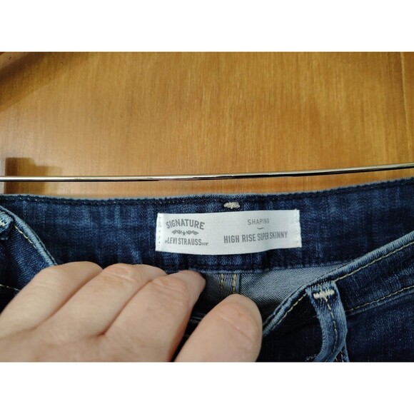 Levi's Jeans Women's Blue Stone Wash High Rise Super Skinny Jeans Shaping 16 W33 - Picture 2 of 5